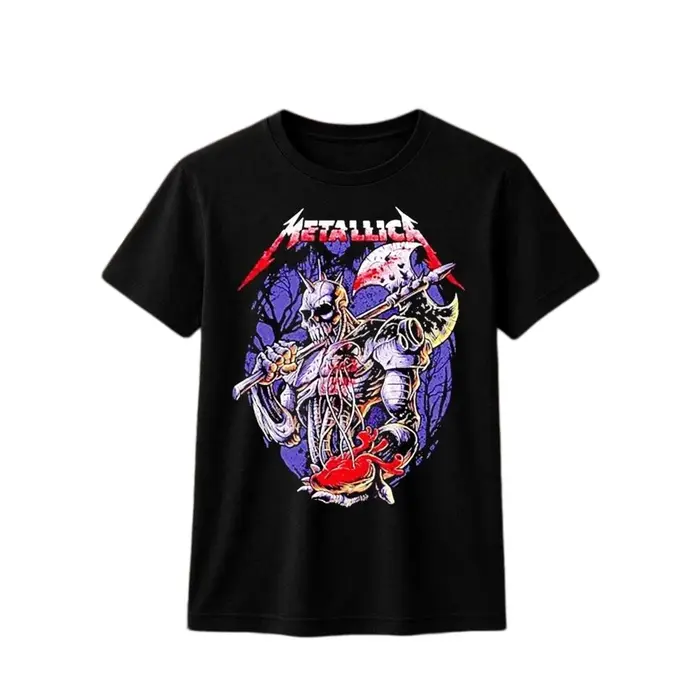T-shirt unisexe en coton Metallica Band M72 Budapest World Tour 2026