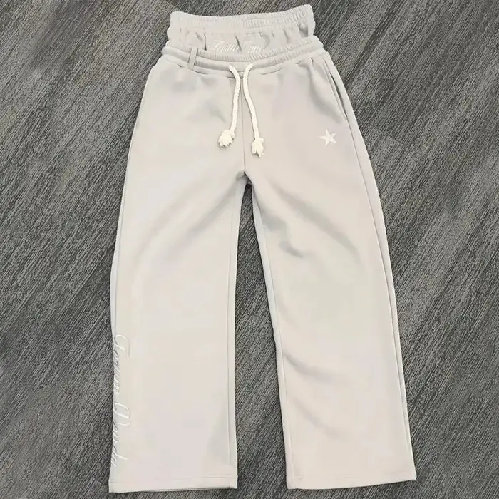 Pantalon de survêtement Double taille Harajuku, ample, Y2K, américain, couleur unie, étoile, lettre 