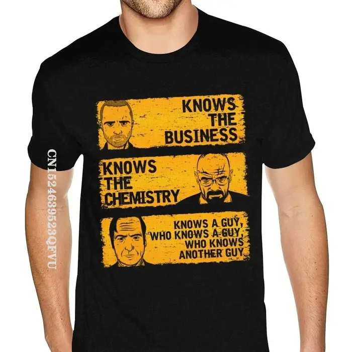 T-Shirt rouge pour hommes, Style Punk, Kawaii, Breaking Bad, graphique anglais