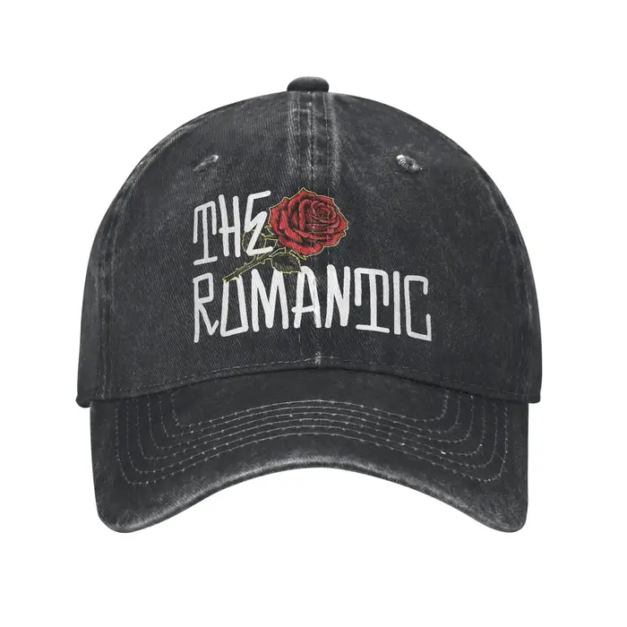 Casquettes imprimées Bruno Mars The Romantic Tour 2026 pour unisexe, en coton, style camionneur, déc