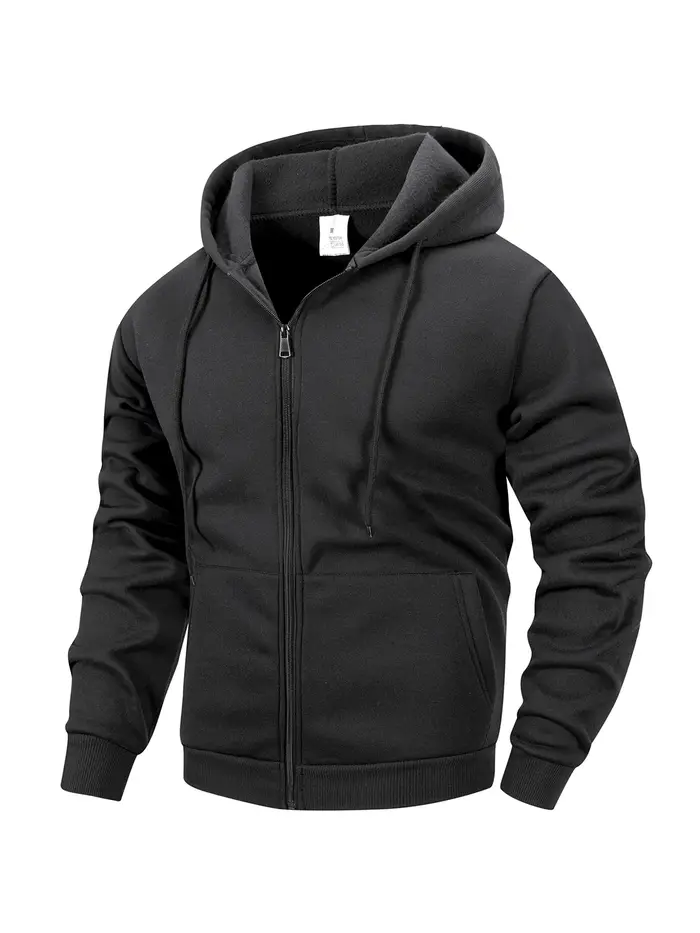 Veste à capuche zippée pour hommes, sweat-shirt à capuche pour sport en plein air, quotidien, basiqu