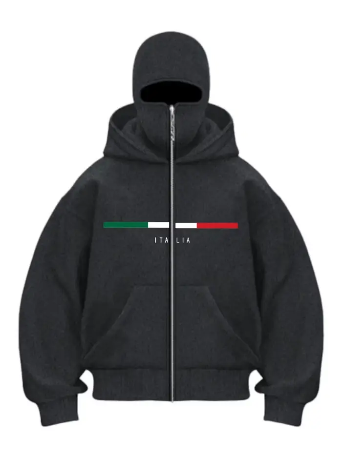 Double chapeau cagoule à capuche mode Hip Hop hiver coupe-vent sweat Streetwear tendance ﻿ manteau de veste