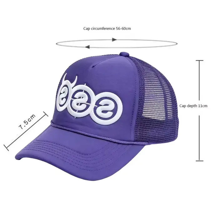 Casquette de camionneur ajustable style hip-hop avec broderie motif cornes du diable SSS