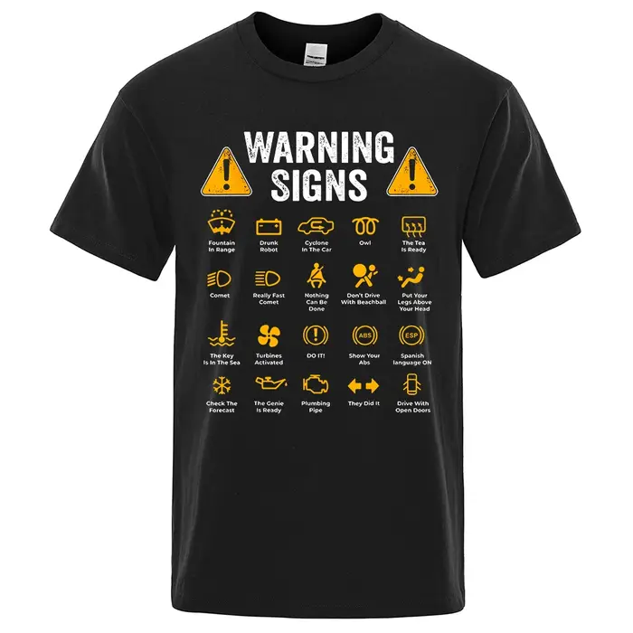 T-shirt manches courtes homme, vêtement de sport, de haute qualité, avec signes d'avertissement de c