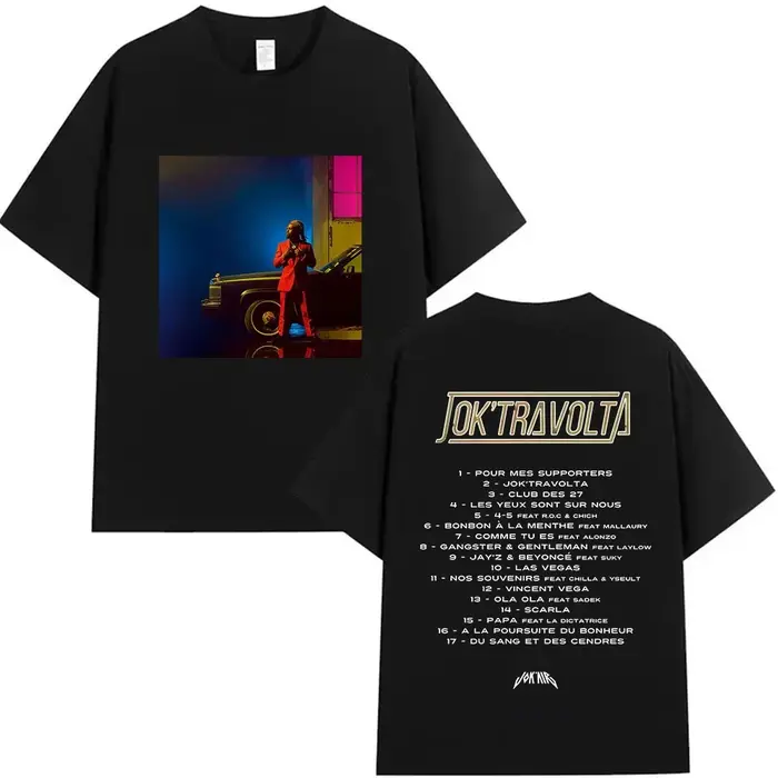 Rappeur Jokair Jok Travolta Tour 2025 t-shirts graphiques hommes Vintage surdimensionné coton T-shir