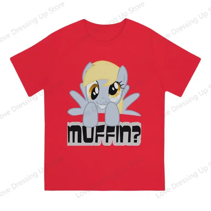 T-shirt en coton à manches courtes pour hommes et femmes, sweats à capuche Derpy Muffin, tendance am