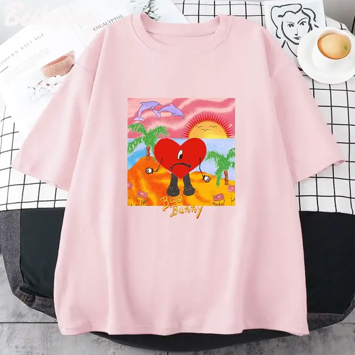T-shirt à manches courtes Bad Bunny pour hommes et femmes