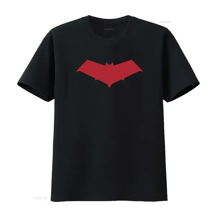 T-shirt unisexe Red Hood Symbol Jason Todd noir vintage délavé pour homme