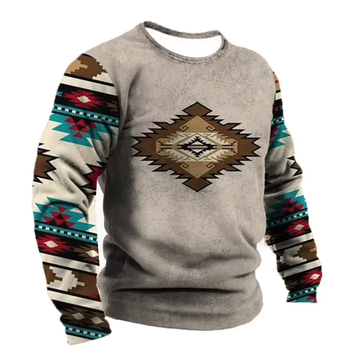 Streetwear imprimé 3D à manches longues pour hommes