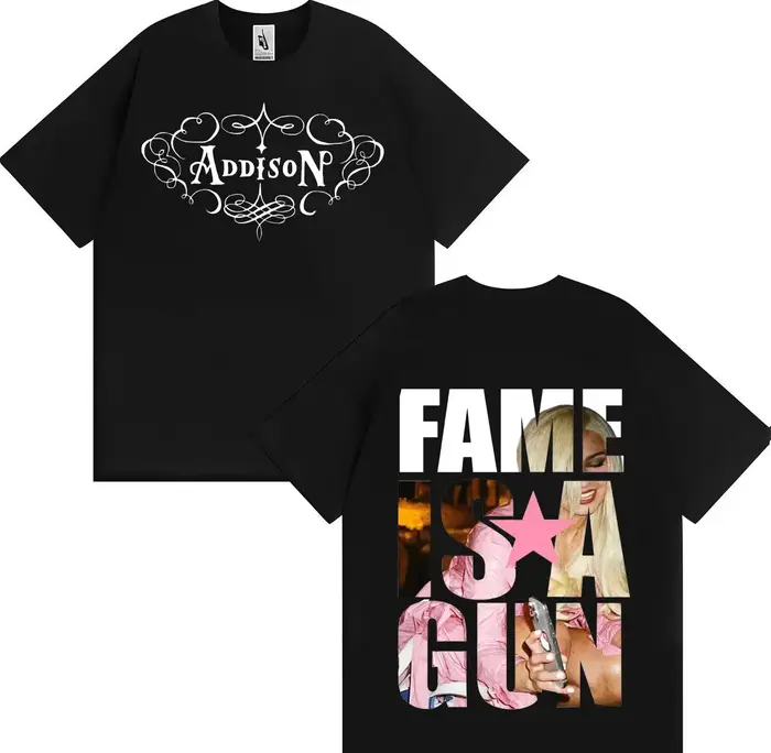 T-shirt Singer Addison Rae Hipster pour hommes et femmes, T-shirt de musique gothique en pur coton, 