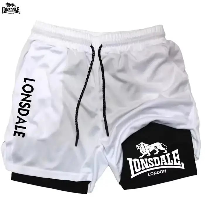 Short de sport double couche deux-en-un LONSDALE pour homme 2026 – Décontracté