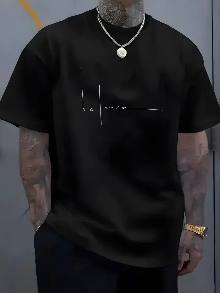 T-shirt imprimé pour homme - 100% coton - Motif lettres
