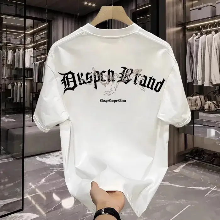 Vêtements pour hommes de haute qualité] T-shirt en coton à manches courtes, polyvalent, ample, impri