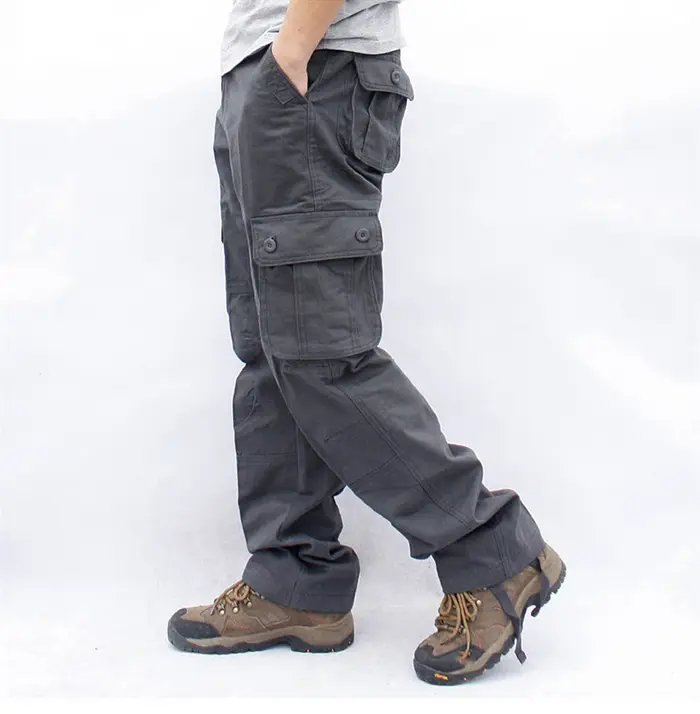 Pantalon Cargo pour Homme, Salopette d'Entraînement Droite, Fjmulti-poches, Baggy Décontracté en Cot