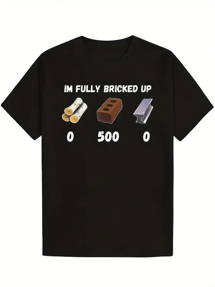 T-shirt Vintage pour Homme et Femme, Meme 'I'm Fully Bricked Up', Humour Génération Z, Motif Chat Mi