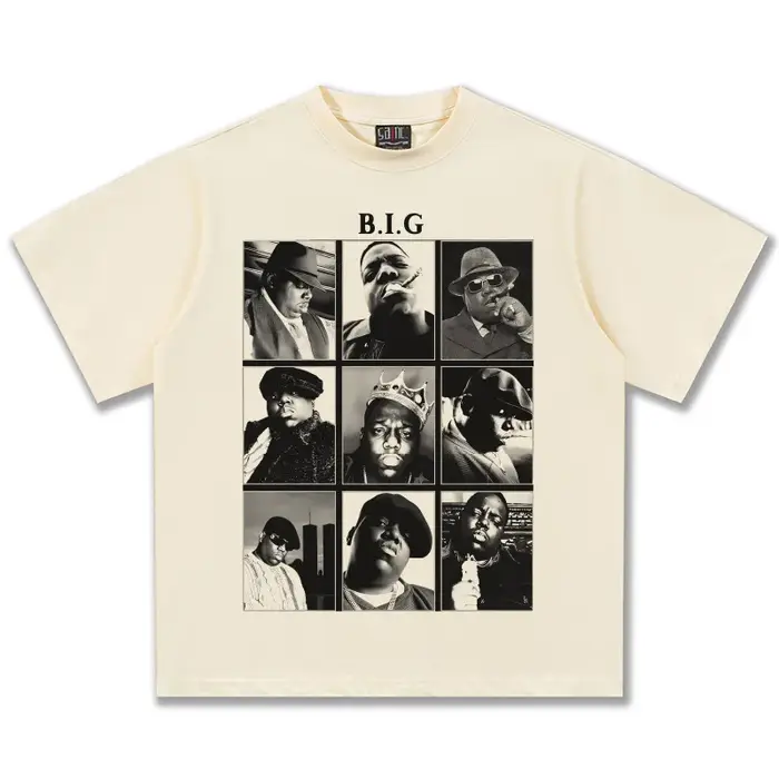 The Notorious B.I.G. T-shirt graphique surdimensionné unisexe Hip Hop Rapper décontracté en coton à manches courtes Streetwear