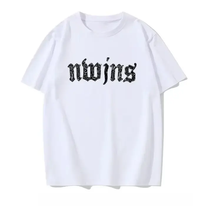 T-shirt en coton style simple avec motif lettres - Nouveau design d'été, manches courtes décontracté