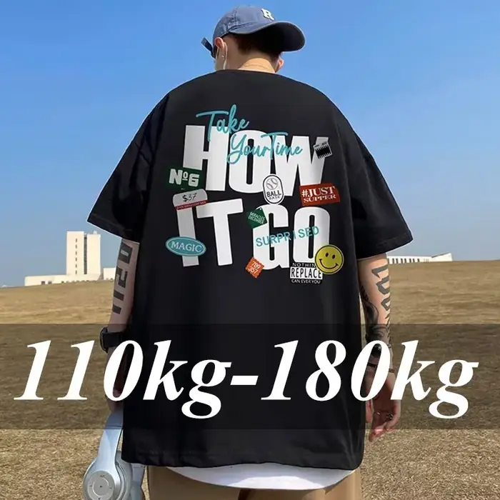 T-shirt coréen ample grande taille pour hommes