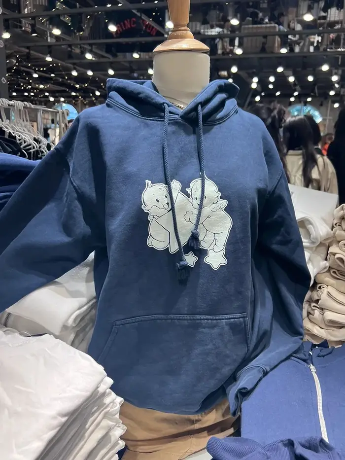 Sweat à capuche imprimé étoile d'ange pour femme, avec poches, manches longues, Style Preppy, mignon