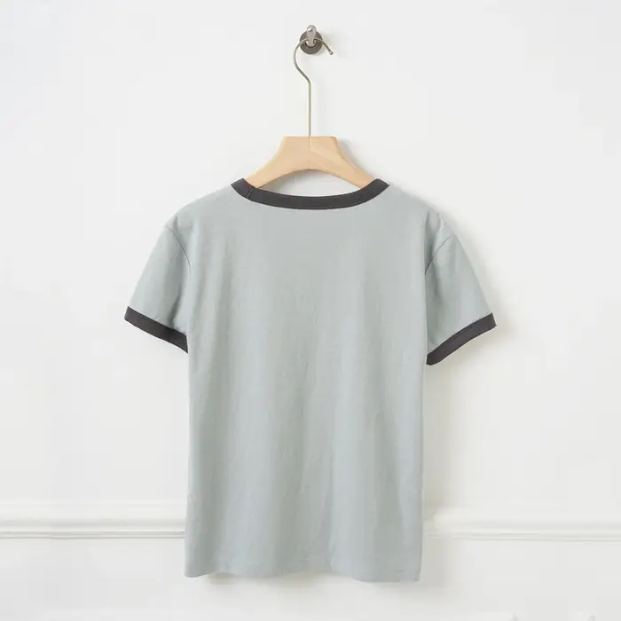 T-shirt Ringer Vintage à Imprimé Rose pour Femme