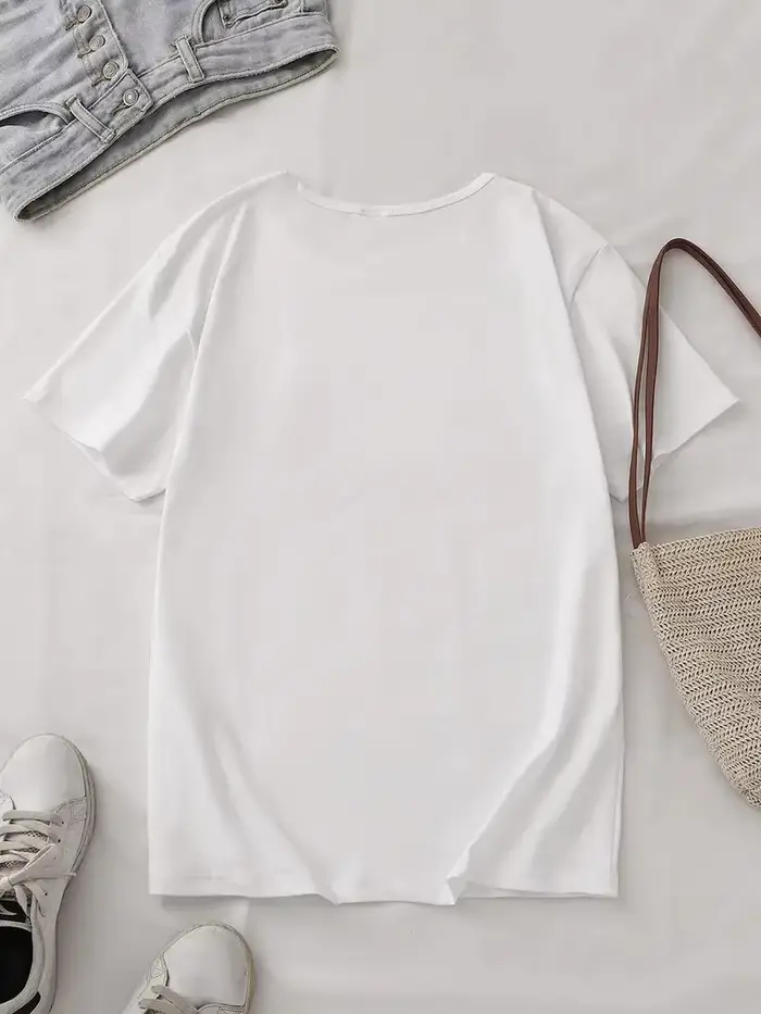 T-shirt pour femme à imprimé cœur large 'Pour Amour'