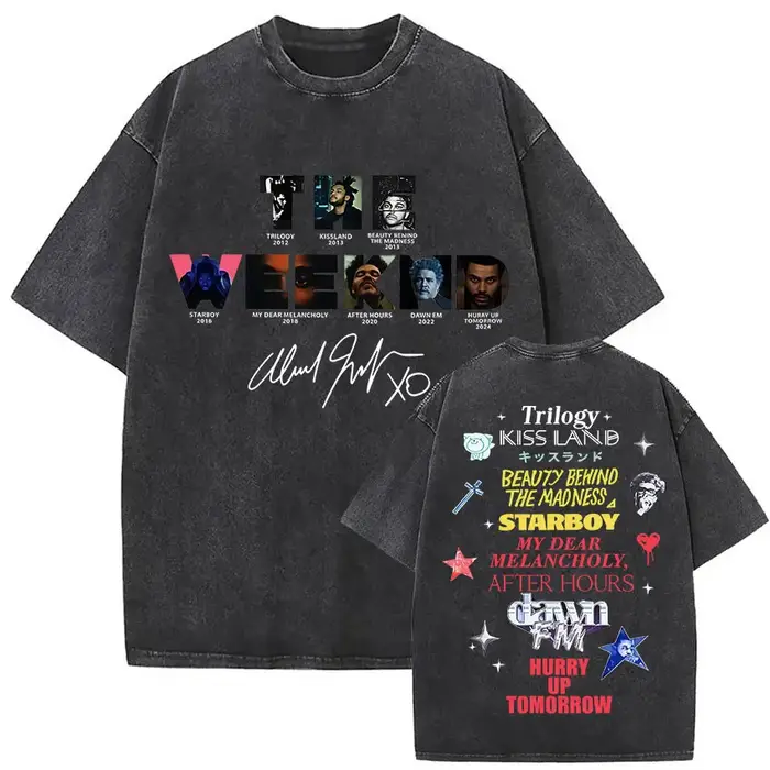 T-shirt vintage The Weeknd XO Tour Pop Music, streetwear d'été pour femme, t-shirt unisexe, t-shirt en coton à manches courtes pour homme, t-shirt délavé