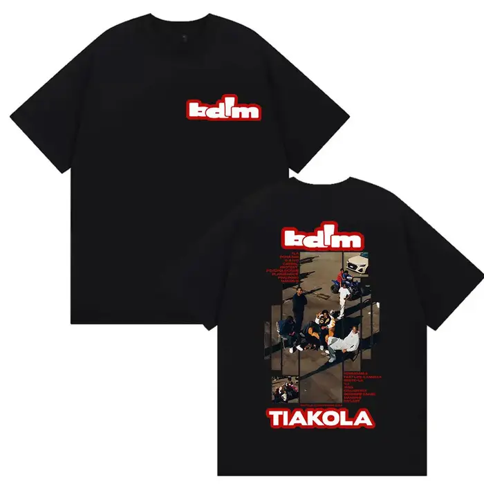 Rappeur TIAKOLA Bdim Tour 2025 T-shirt graphique homme Hip Hop gothique manches courtes T-shirts Vintage col rond