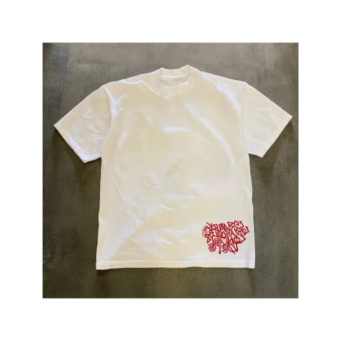 T-shirt à manches courtes avec imprimé rose abstrait rouge, t-shirts décontractés unisexes pour homm
