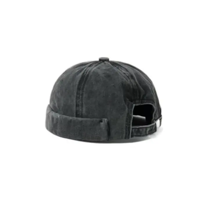 Casquette sans visière en denim délavé, couleur unie, style streetwear, chapeau hip-hop en coton, bo