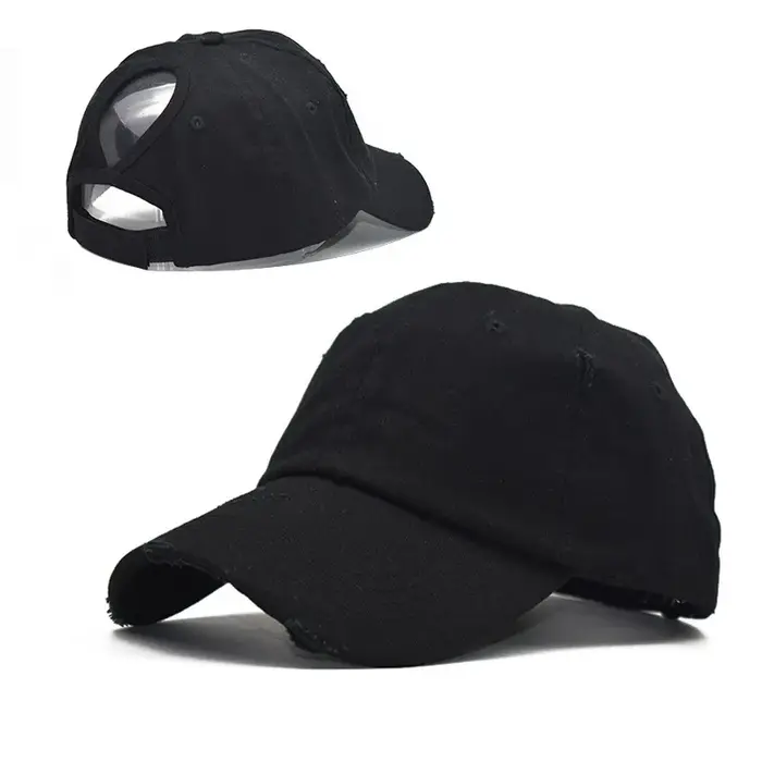 Casquette de baseball personnalisée avec logo, trou pour queue de cheval, chapeau de sport d'été/d'h