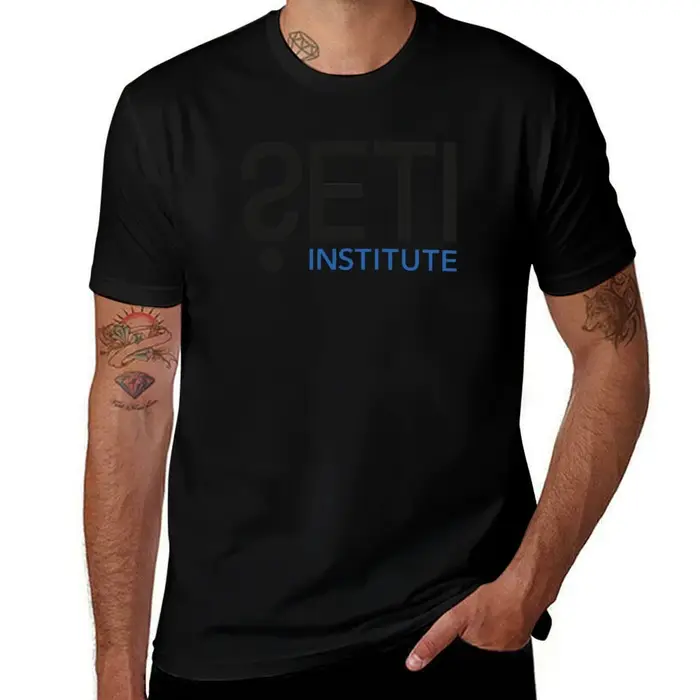 T-shirt avec logo Search For Extraterrestrial Intelligence (SETI), décontracté, en coton doux, à man