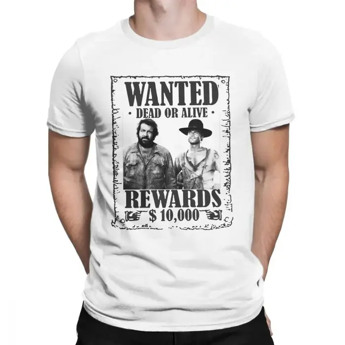 T-shirt pour hommes Bud Spencer Terence Hill Wanted Lo Chimavano
