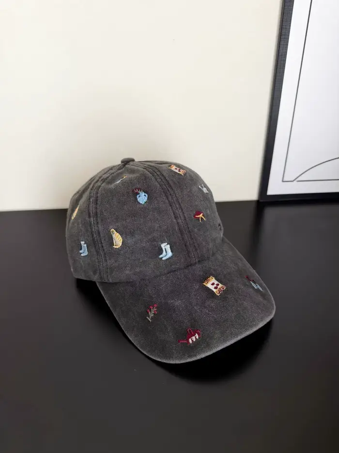 Casquette de baseball en coton lavé brodée de dessins animés personnalisés pour hommes et femmes, ca