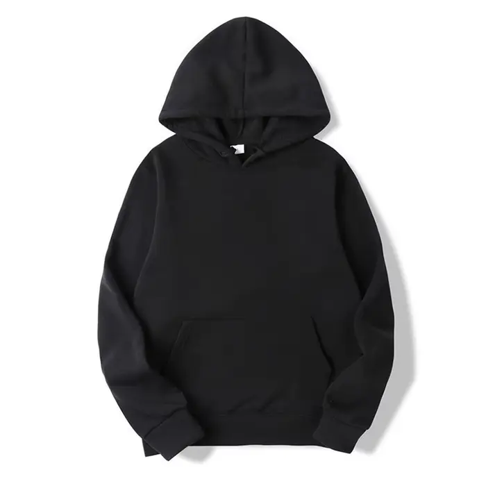 Sweat à capuche pour homme et femme, pull décontracté, couleur unie, surdimensionné, noir, printemps