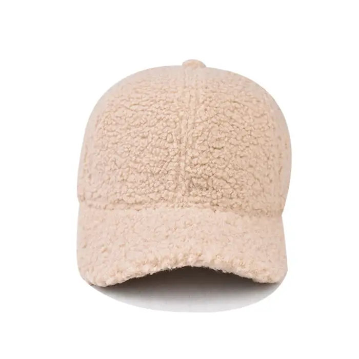 Casquettes de baseball en laine d'agneau vert beige FS pour hommes