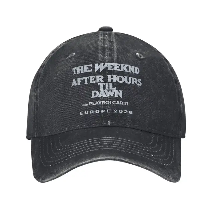 Casquette de baseball The Weeknd After Hours Til Dawn en jean vieilli délavé, style vintage, pour ac