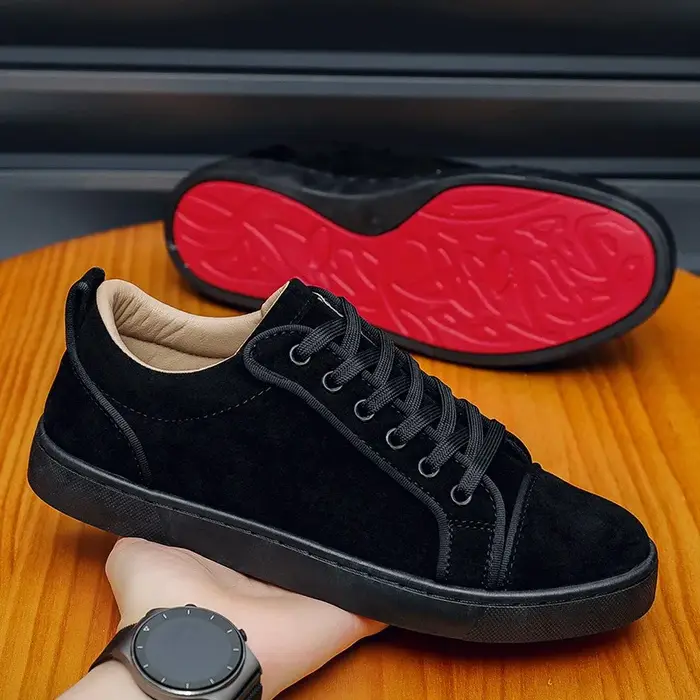 Chaussures de luxe en daim pour hommes, baskets de Skateboard, polyvalentes, tendance, décontractées