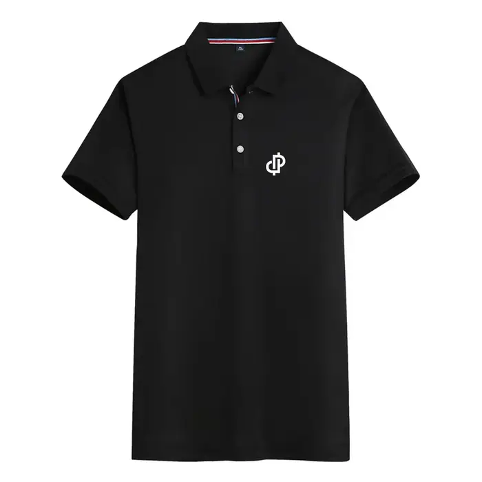 Polo minimaliste style lettre, T-shirt à manches courtes multicolore à col, tendance, polyvalent et 