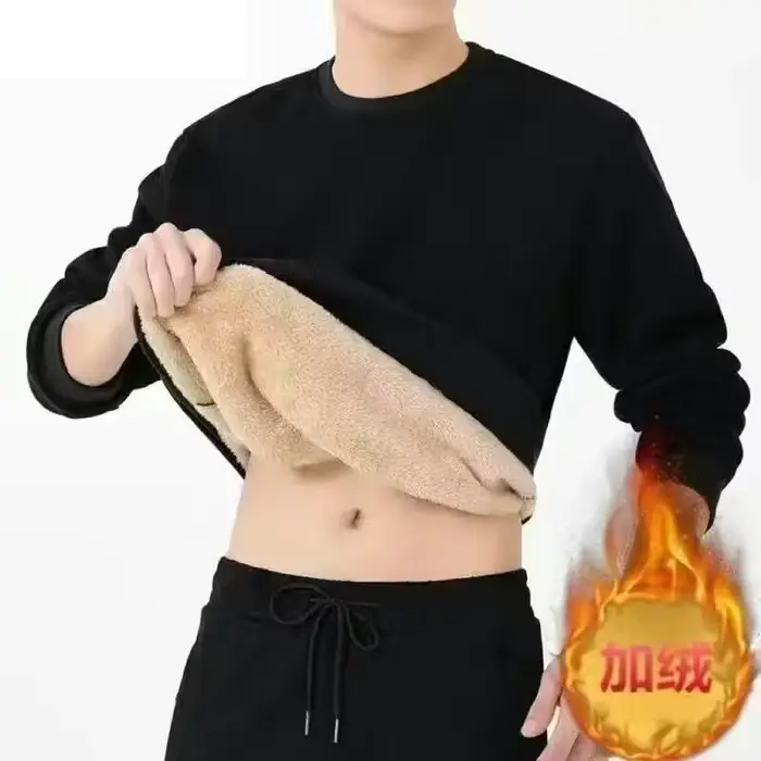 Sweat-shirt à capuche en polaire épais pour homme
